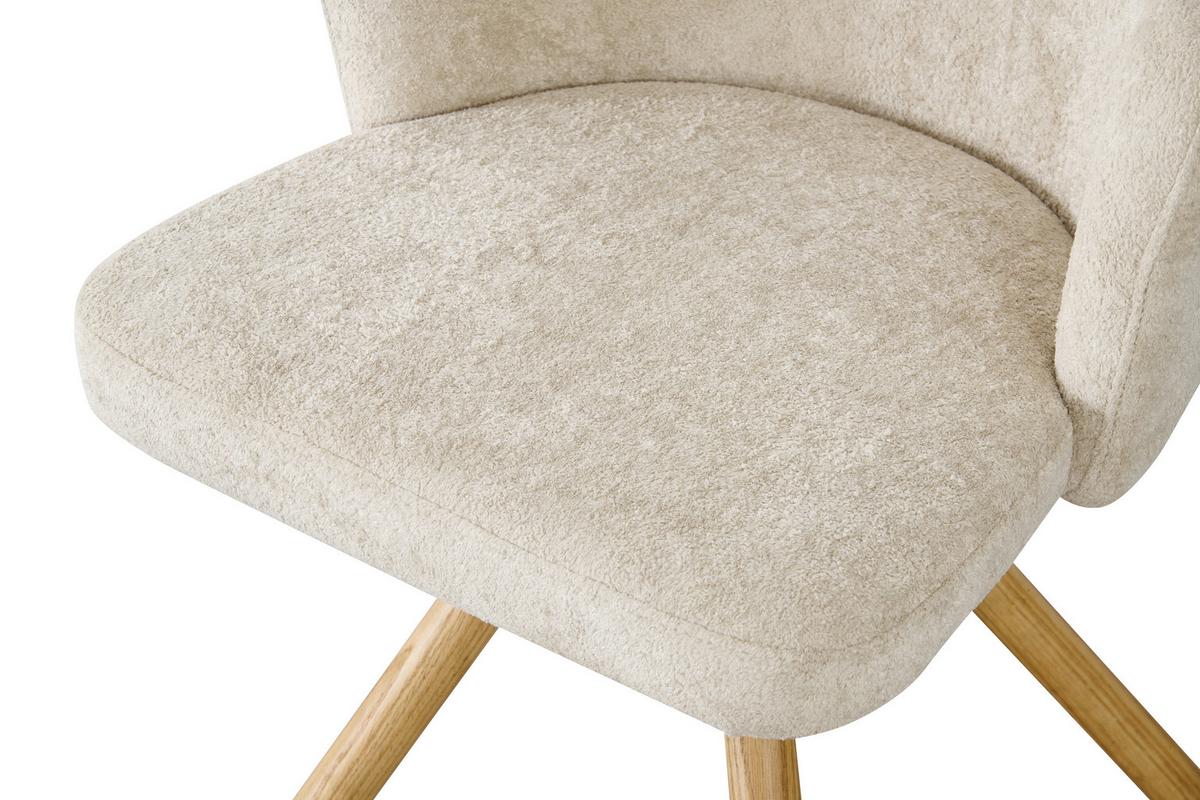 Stuhl Frida Beige/eichefarben - Eichefarben/Beige, Modern, Holz/Textil (57/76/57cm) - Mömax