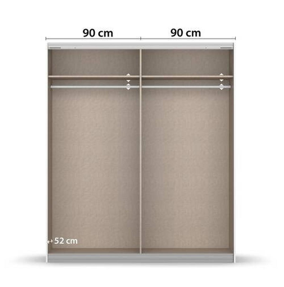 Ormar S Kliznim Vratima Belluno - siva/boje aluminija, Moderno, drvni materijal/metal (181/210/62cm) - Modern Living