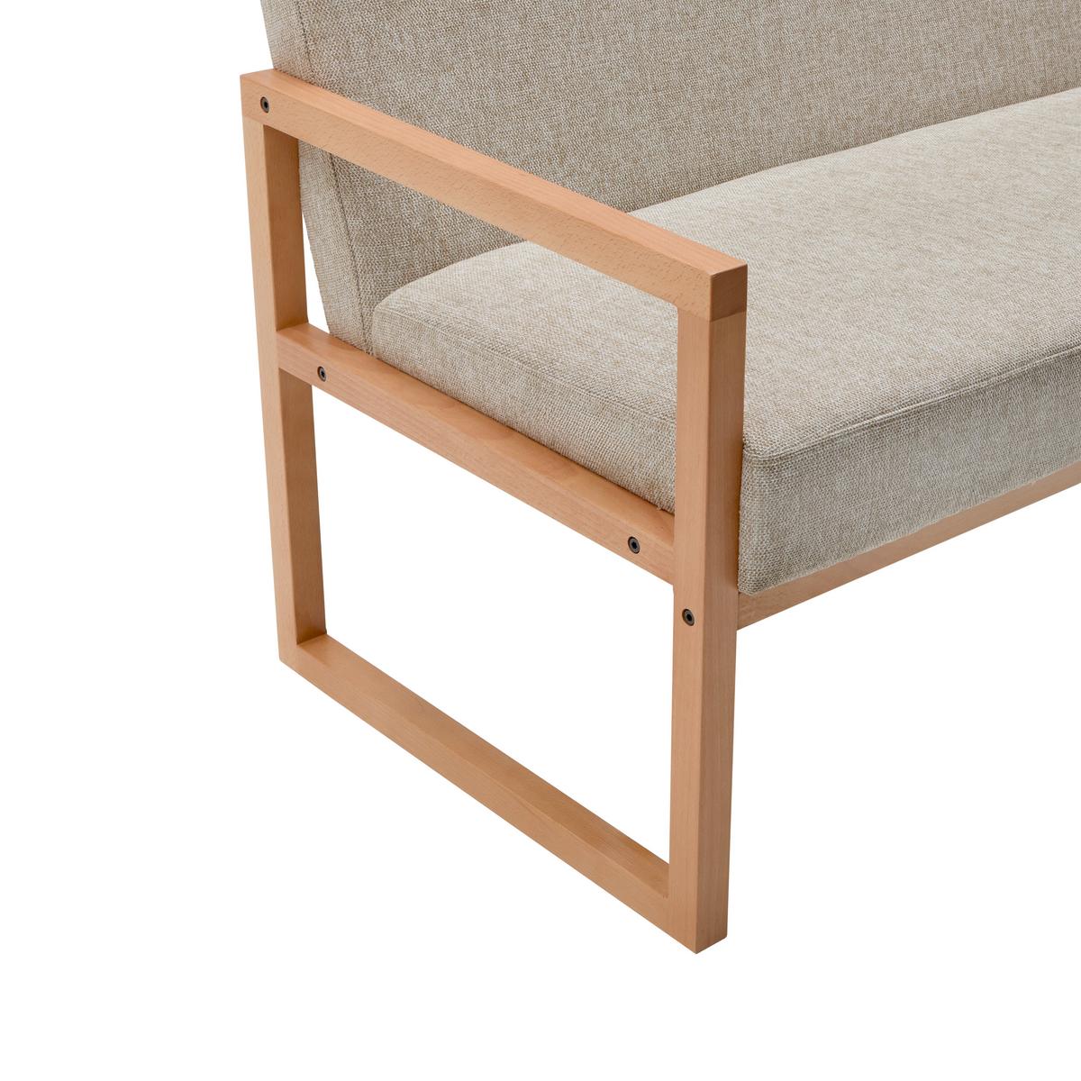 2-Sitzer-Sofa Malmö Hellgrau - Hellgrau/Naturfarben, MODERN, Holz/Textil (120/75/69cm) - Mömax