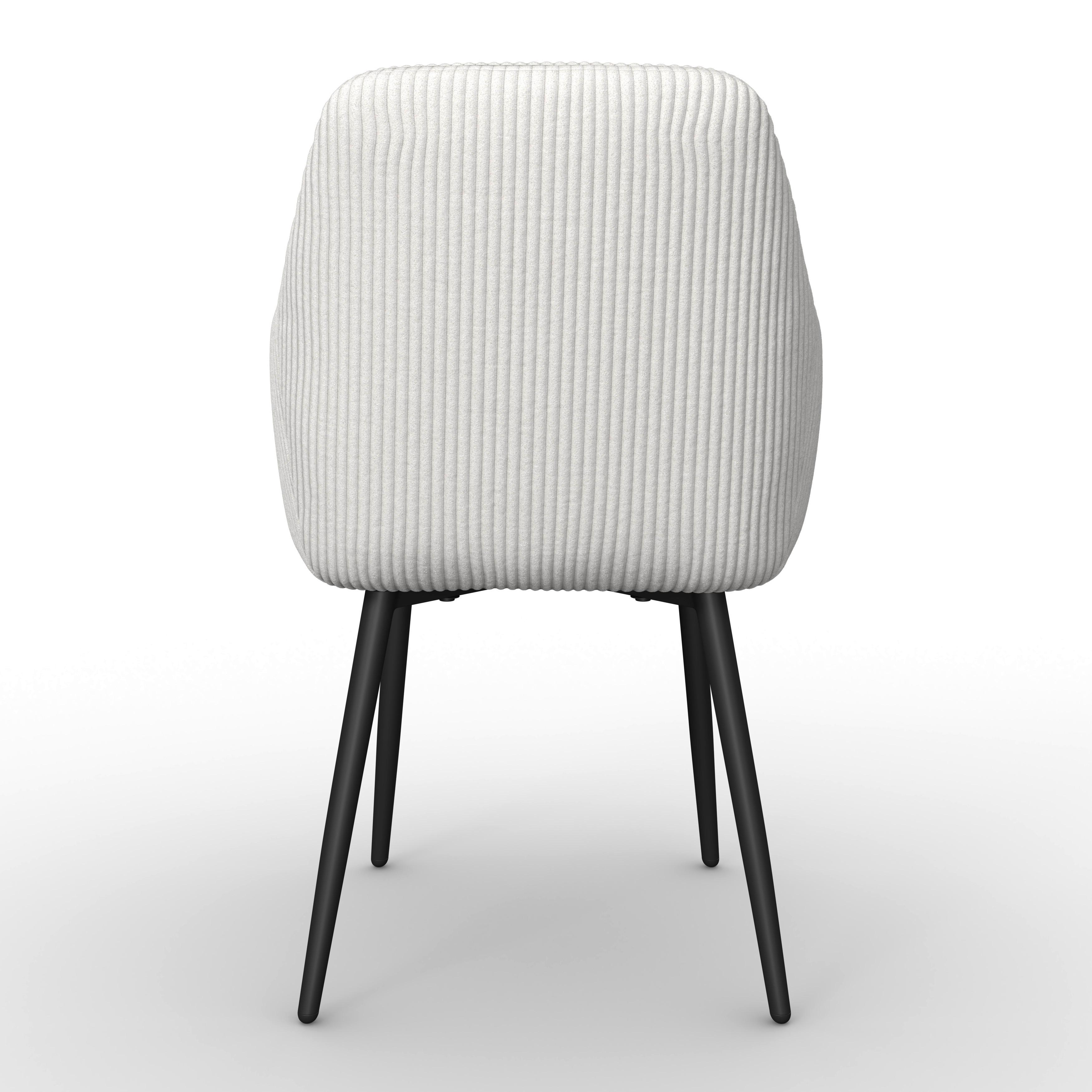 STOL MED ARMSTÖD ALANI - svart/cremefärgad, Modern, metall/textil (60/82,5/58cm) - Bessagi Home