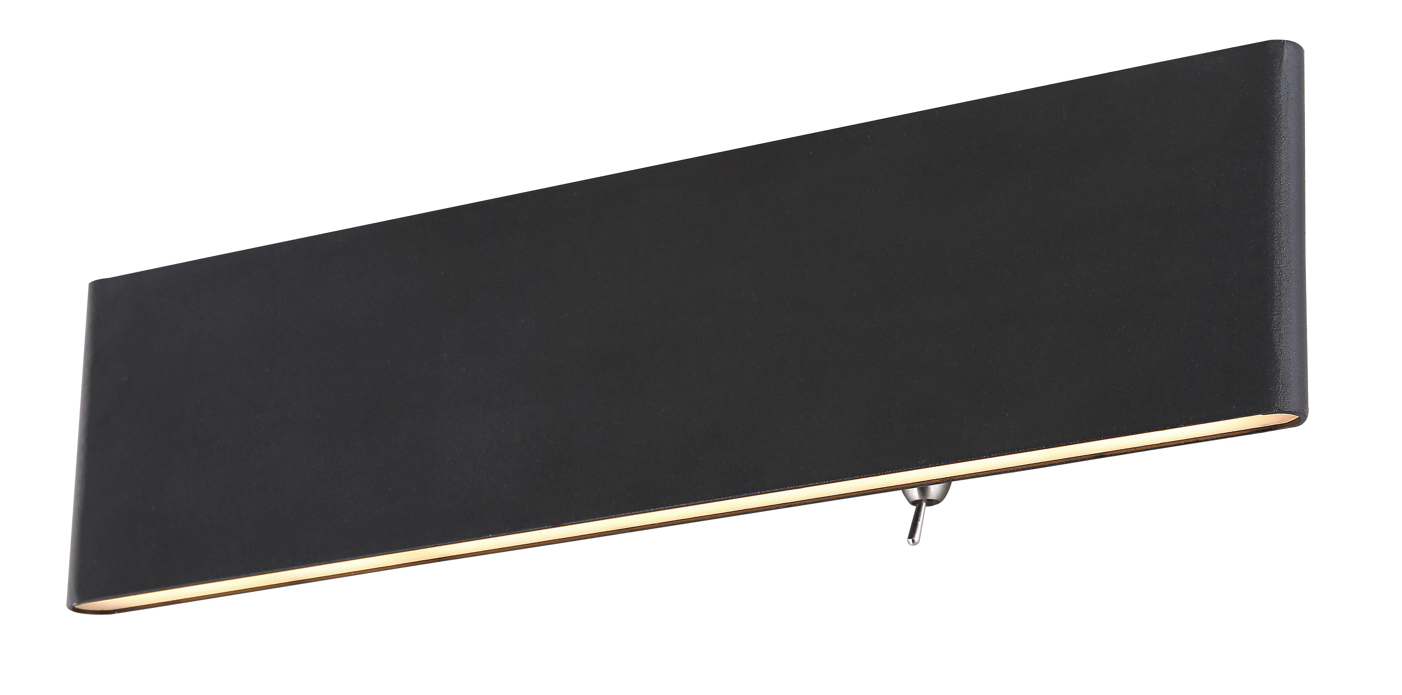 LED-Wandleuchte Siegfried max.  12 Watt - Opal/Schwarz, Basics, Kunststoff/Metall (29,5/4,5/8cm) - Globo