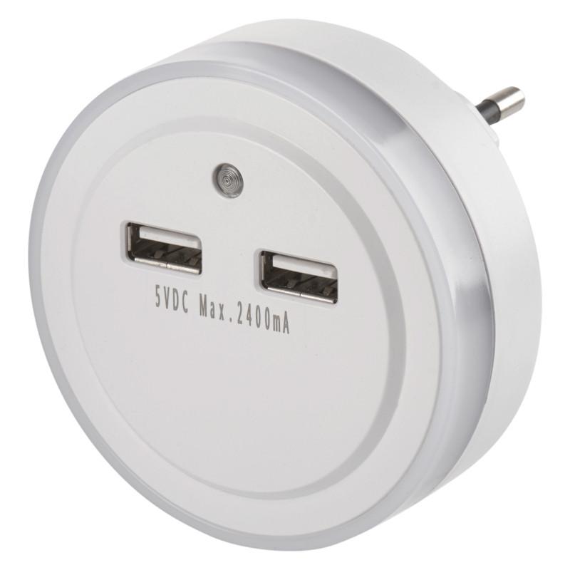 Led Éjjeli Lámpa Usb-Töltővel - fehér, Basics, műanyag (6/7.3/6cm)