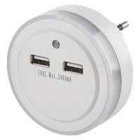 Led Éjjeli Lámpa Usb-Töltővel - fehér, Basics, műanyag (6/7.3/6cm)