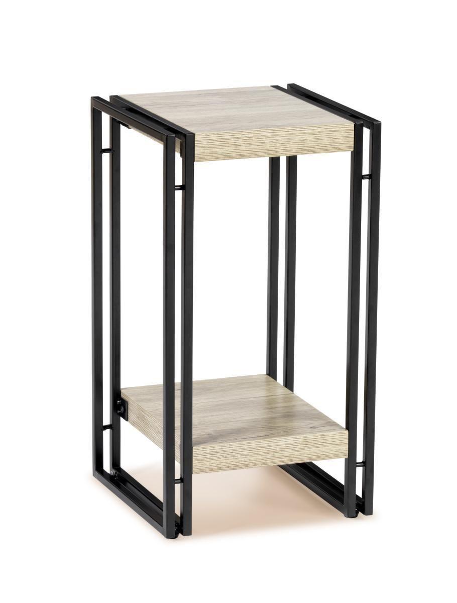 Stojalo Za Rože Scott 4, Barva Hrasta, Črna - črna/barve hrasta, Moderno, kovina/leseni material (30/55/30cm) - Modern Living