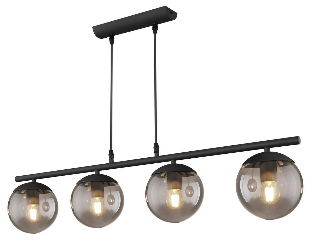 Viseča Svetilka 15830-4h Blama - črna, Design, kovina/steklo (90/15/120cm) - Globo