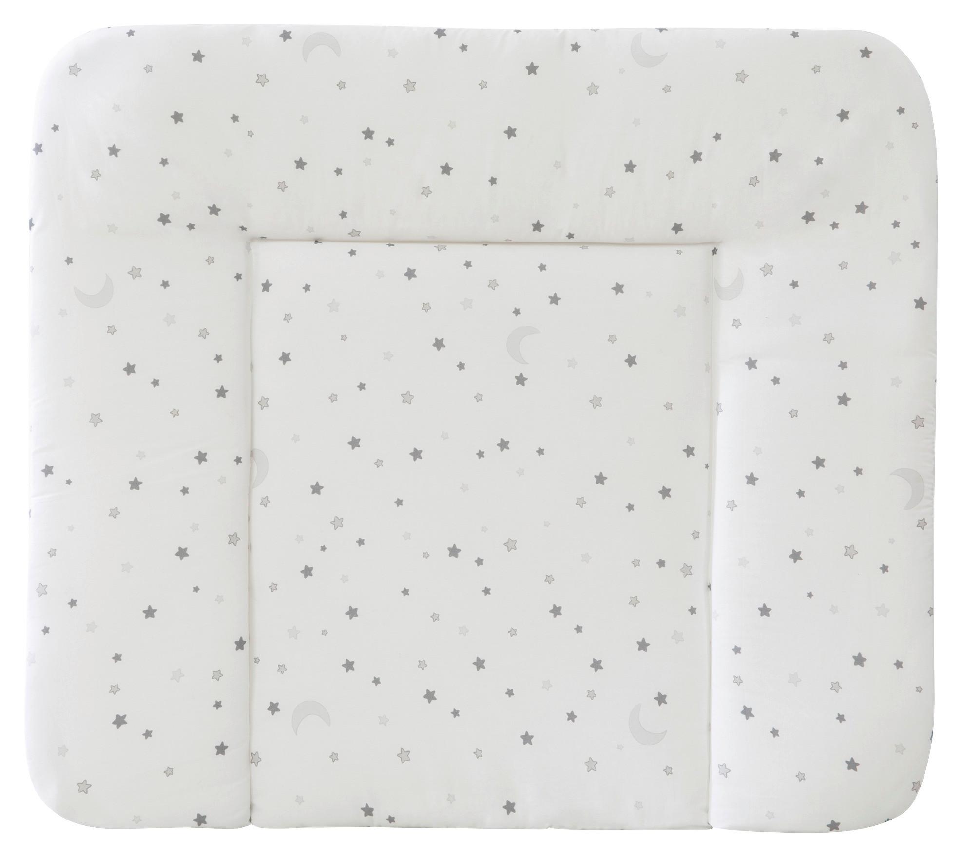 Wickelauflage Sternenzauber Grau/Weiß ca. 85x4x75cm - Weiß, Textil (85/4/75cm) - Roba