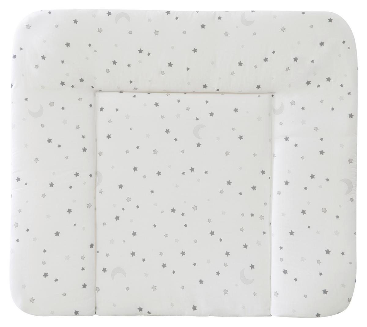 Wickelauflage Sternenzauber Grau/Weiß ca. 85x4x75cm - Weiß, Textil (85/4/75cm) - Roba