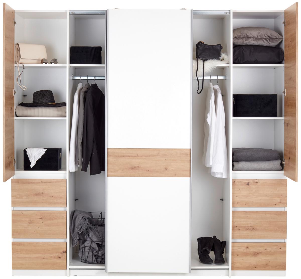 Ormar S Klasičnim Vratima Fabio - bijela/hrast Artisan, Konvencionalno, drvni materijal (215/215/61,9cm) - Based