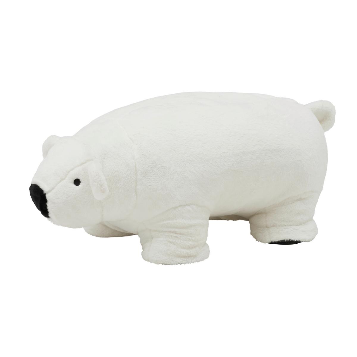 Kinderhocker Knut Eisbär Weiß - Schwarz/Weiß, ROMANTIK / LANDHAUS, Holzwerkstoff/Textil (70/35/35cm) - Premium Living