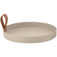 Dekoteller Maisy Beige ⌀ 20cm - Beige, MODERN, Leder/Metall (20/2,5cm) - Mömax
