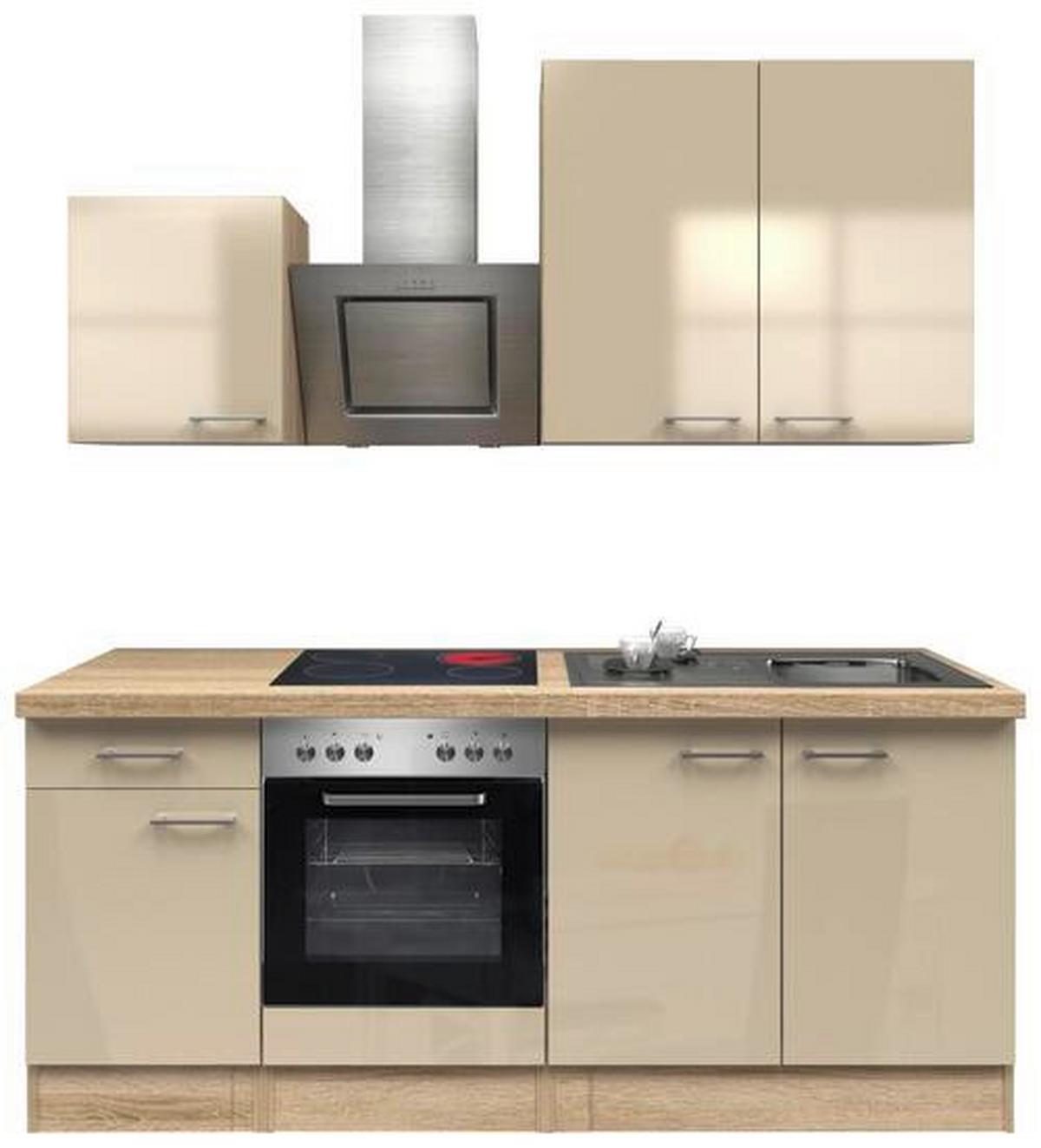 Kuhinjski Blok Z Aparati Nepal, Kašmir, Barva Hrasta - barve nerjavečega jekla/kašmir, Moderno, kovina/leseni material (210cm) - FlexWell