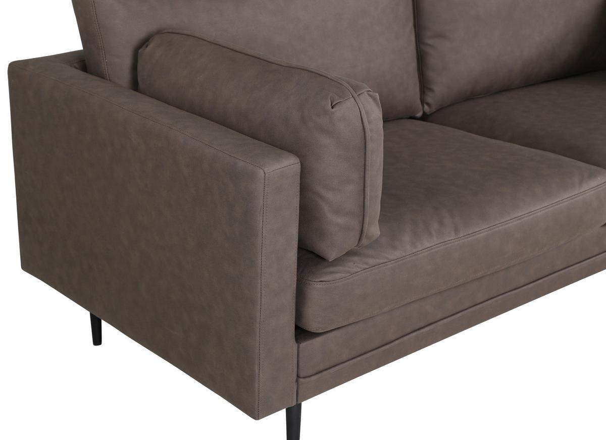 2-SITZER-SOFA BOOM - Schwarz/Braun, Design, Textil/Metall (203/84/90cm) - Livetastic