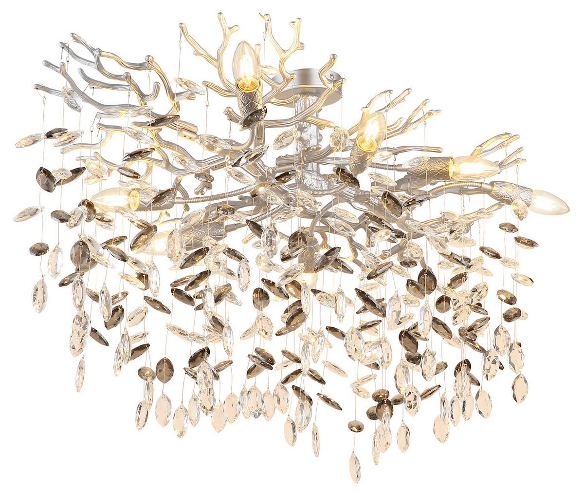 LAMPA SUFITOWA 64138D1S QUEENA - kolor srebrny/przejrzysty, Konventionell, metal/szkło (85/50/50cm) - Globo