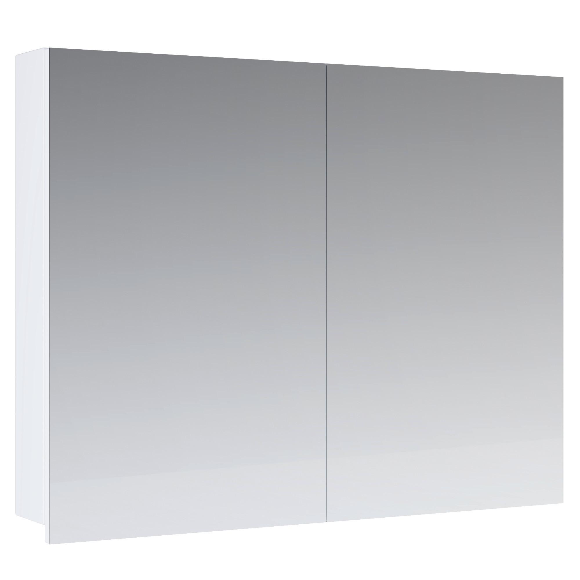 Omara Z Ogledalom Flandu, Bela - bela, Moderno, leseni material (60/59,4/12cm) - MID.YOU