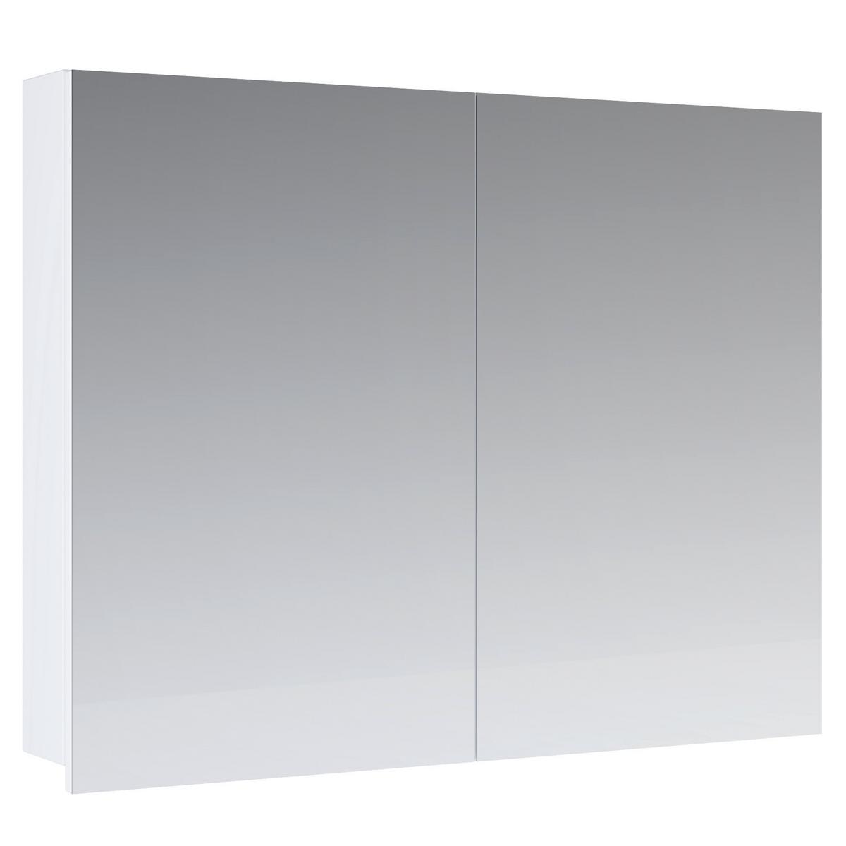 Omara Z Ogledalom Flandu, Bela - bela, Moderno, leseni material (60/59,4/12cm) - MID.YOU