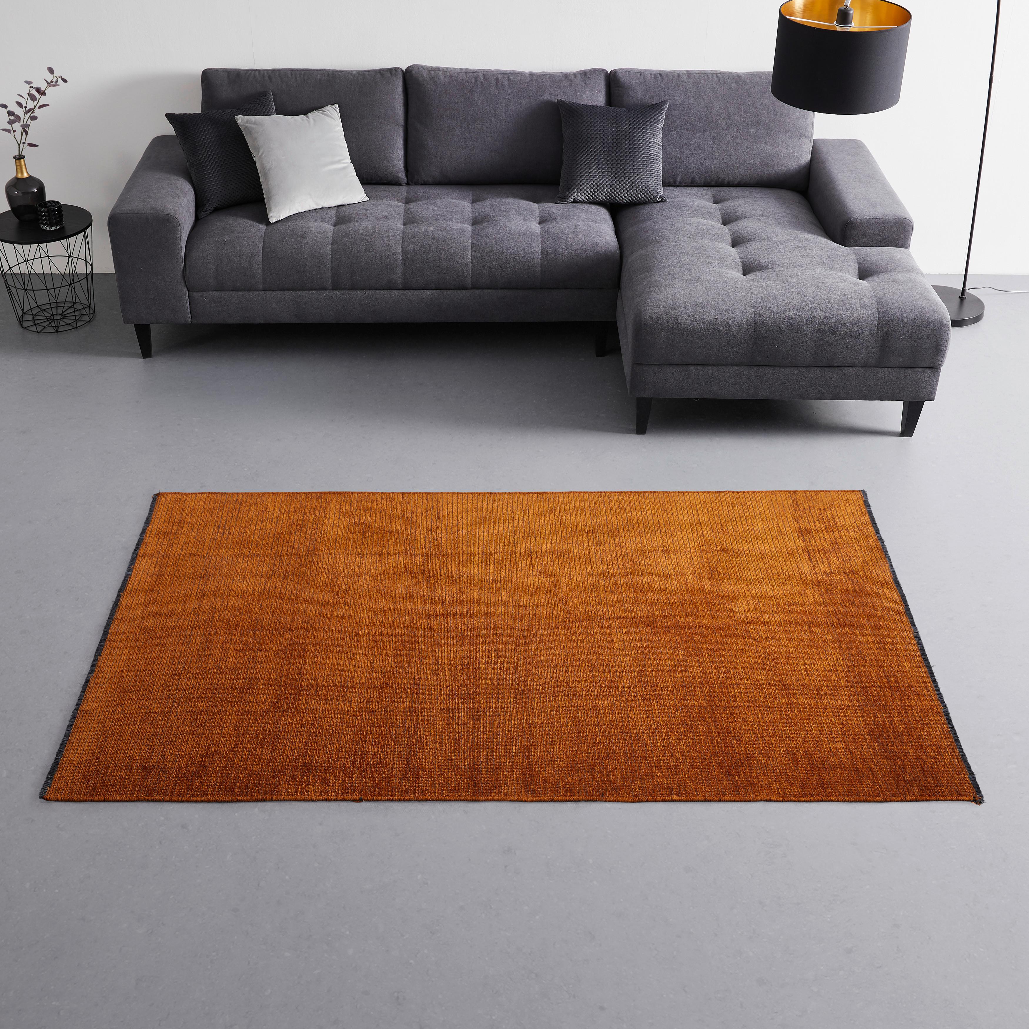 Webteppich Autumn 1 in Terra cotta ca. 120x170cm - Terracotta, LIFESTYLE, Textil (120/170cm) - Bessagi Home