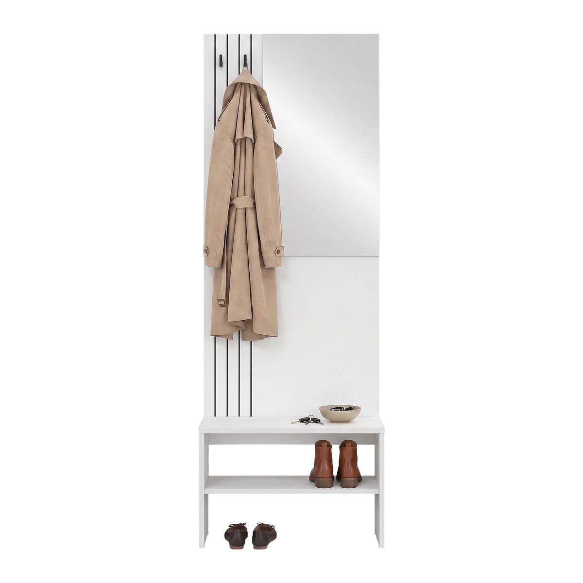 Ansamblu De Hol Charlie - alb, Konventionell, material pe bază de lemn (60/180/37cm) - Modern Living