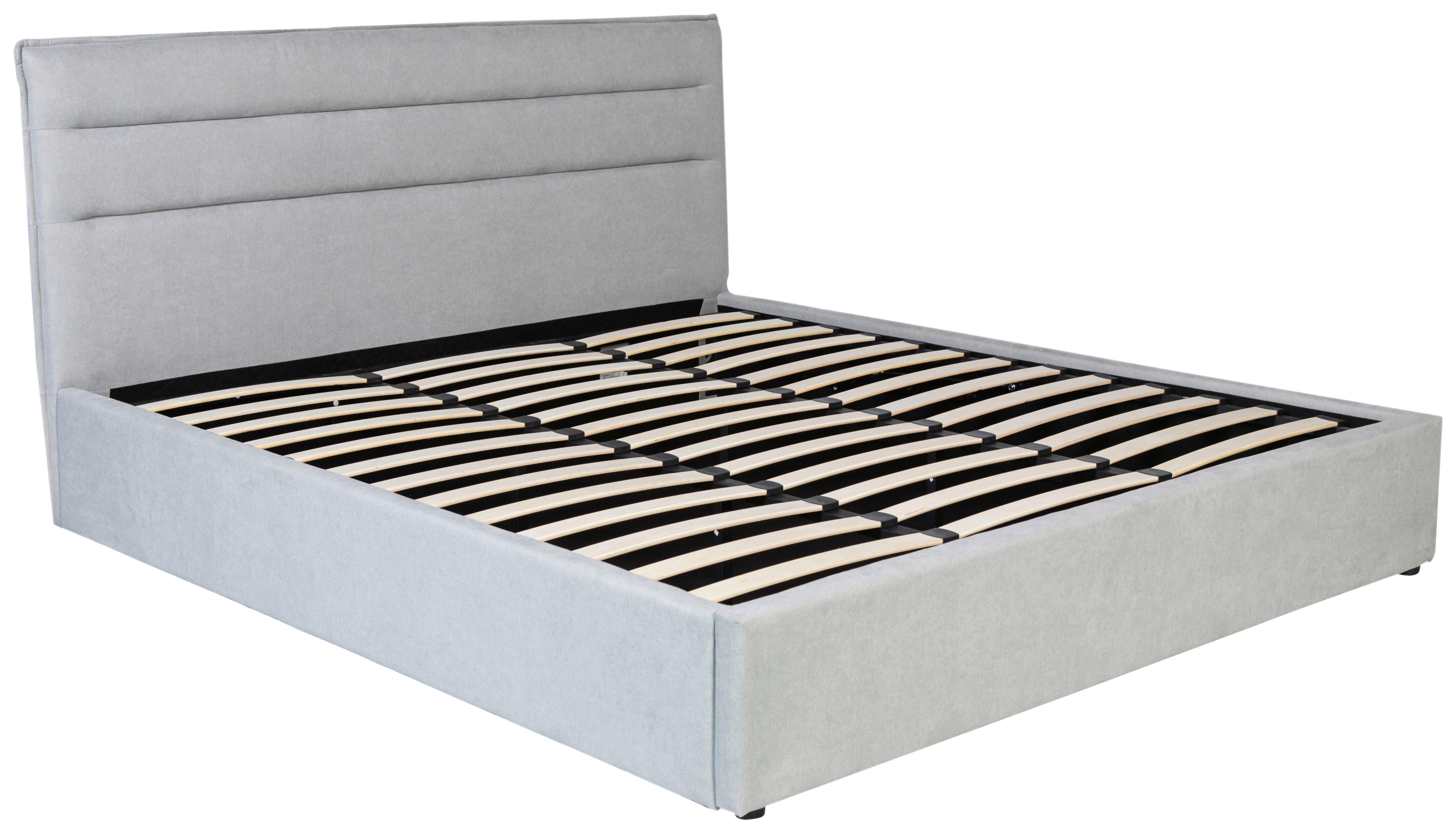 Polsterbett Sienna Hellgrau ca. 180x200cm - Hellgrau/Schwarz, LIFESTYLE, Holz/Kunststoff (180/200cm) - Based