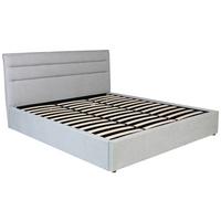 Polsterbett Sienna Hellgrau ca. 180x200cm - Hellgrau/Schwarz, LIFESTYLE, Holz/Kunststoff (180/200cm) - Based