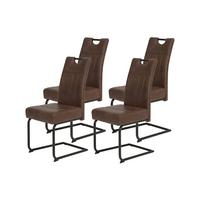 Schwingstuhl-Set Betty S 4er-Set ca. 43x99 cm Braun - Schwarz/Braun, MODERN, Textil/Metall (43/61/99cm) - MID.YOU