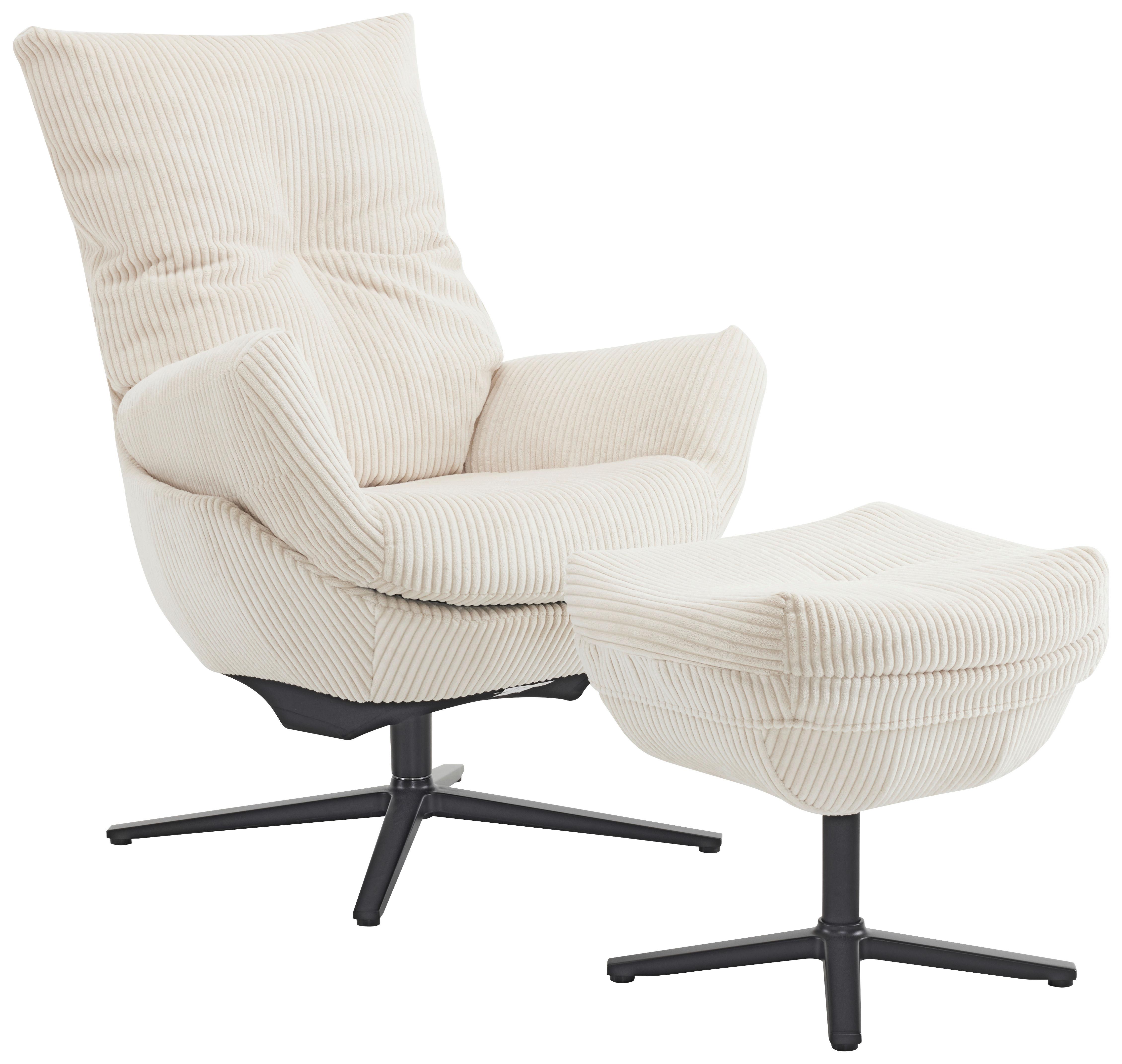 ZESTAW FOTELI RELAKSACYJNYCH WILSON - beżowy/czarny, Design, metal/tkanina (77/100/78cm) - Carryhome