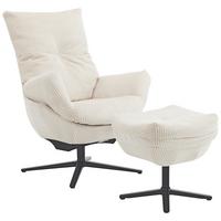 ZESTAW FOTELI RELAKSACYJNYCH WILSON - beżowy/czarny, Design, metal/tkanina (77/100/78cm) - Carryhome