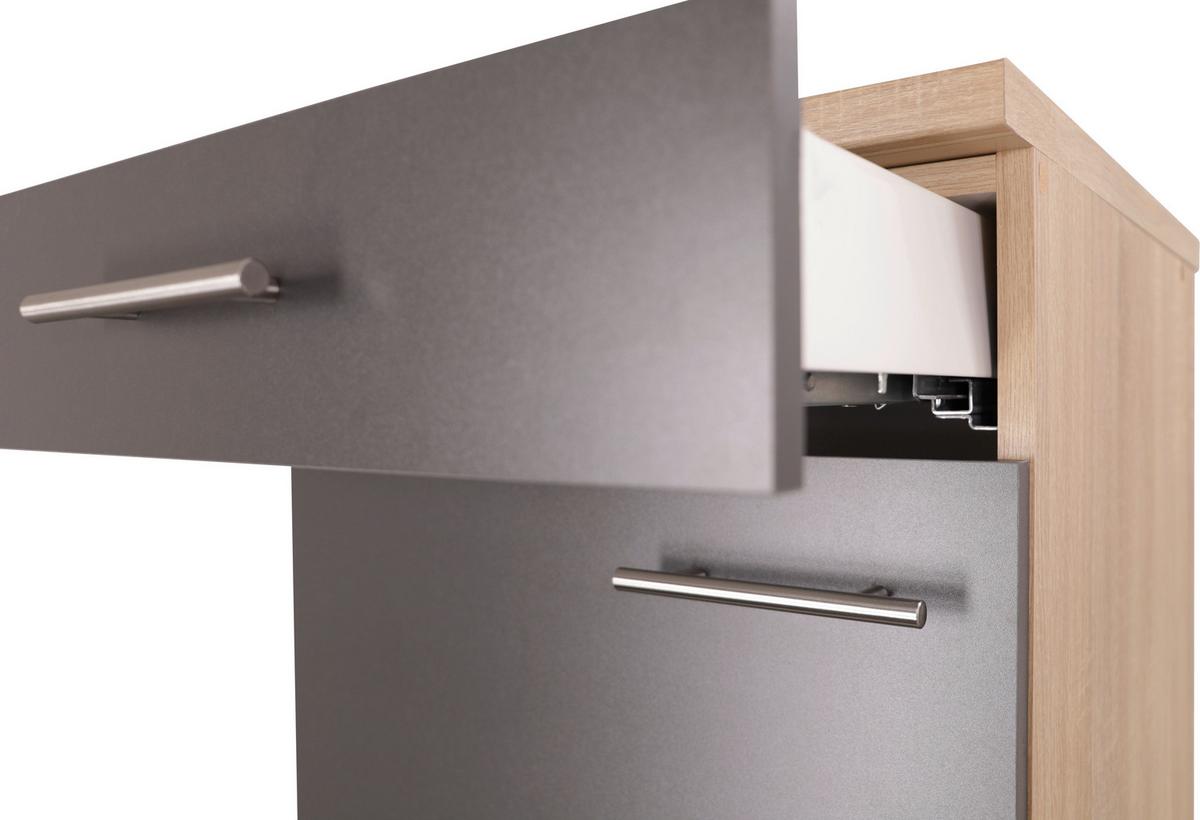 Kuhinjska Spodnja Omarica Merle, Barva Hrasta, Siva - srebrne barve/siva, Basics, kovina/leseni material (50/84,8/60cm) - Respekta