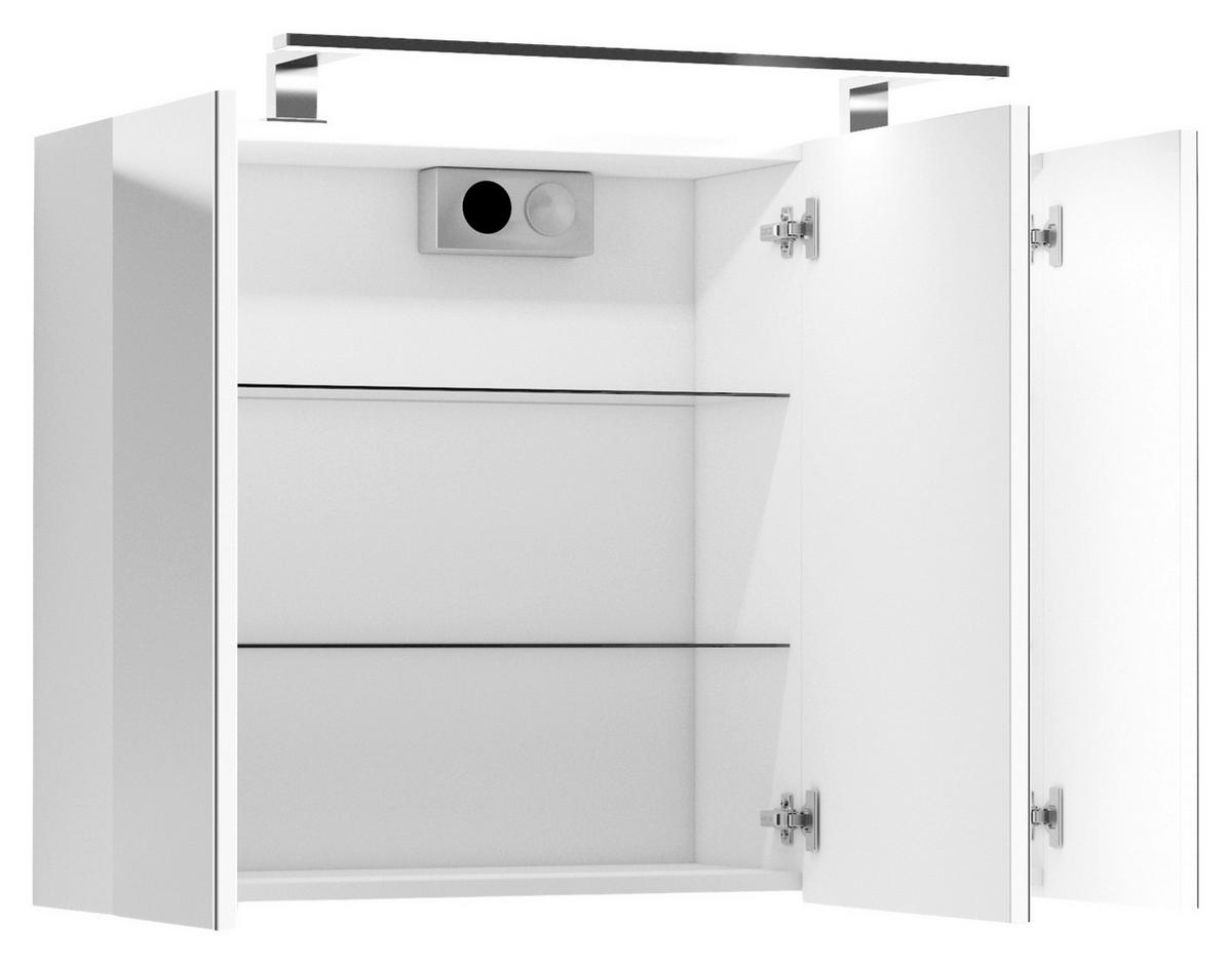 Spiegelschrank Spree mit LED ca. 80x60x20 cm Weiß - MODERN, Glas/Holzwerkstoff (80/60/20cm) - MID.YOU