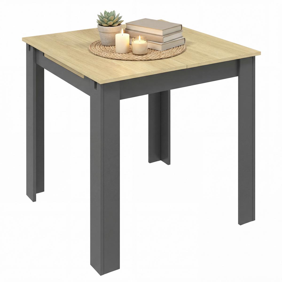 Esstisch Vcm Esstisch "pesoli"80/120x80 - Honigeiche/Anthrazit, Modern, Holzwerkstoff (80/80/75cm) - MID.YOU
