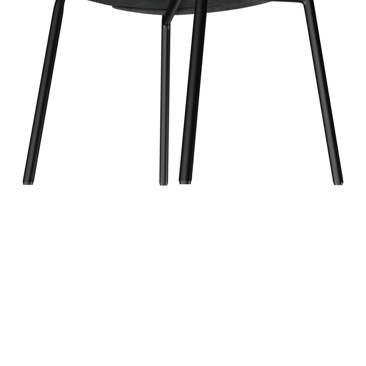 Stuhl Elora Schwarz Webstoff Gepolstert - Schwarz, MODERN, Textil/Metall (48/86/55cm) - Bessagi Home