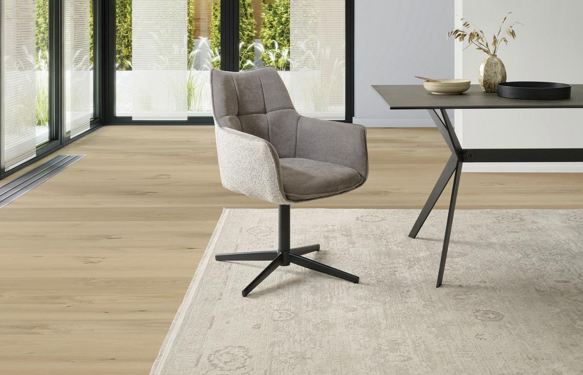 KRZESŁO Z PODŁOKIETNIKAMI KEREM - antracytowy/czarny, Konventionell, metal/tkanina (62/85/62cm) - MID.YOU