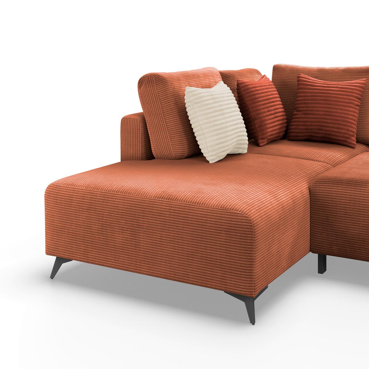 Kutna Garnitura Viktor - bakrenaste boje/crna, Moderno, tekstil/metal (212/270cm)