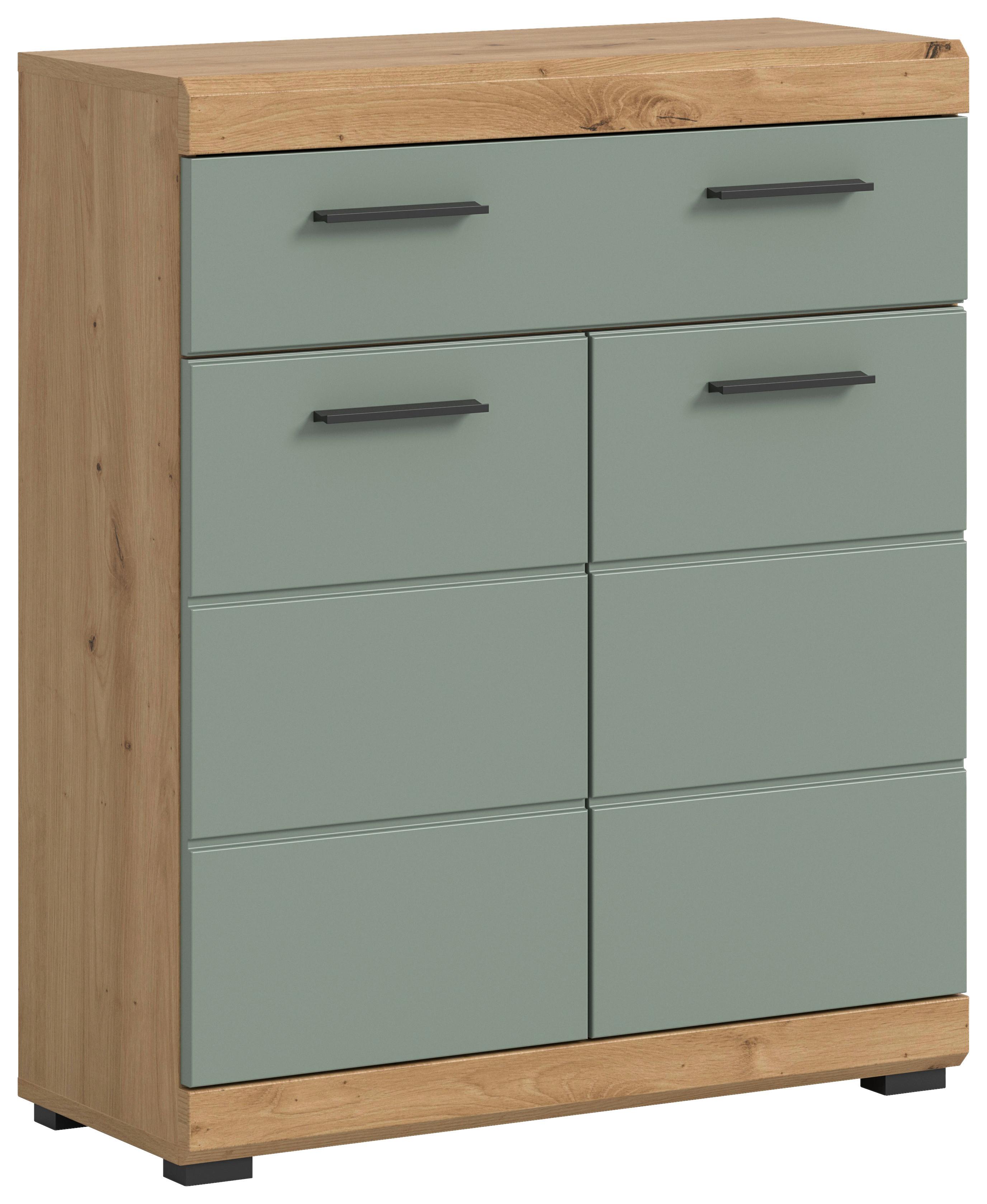Midischrank Scout ca. 74x88x31 cm Salbeigrün - Salbeigrün/Eichefarben, MODERN, Holzwerkstoff/Kunststoff (74/88/31cm) - MID.YOU