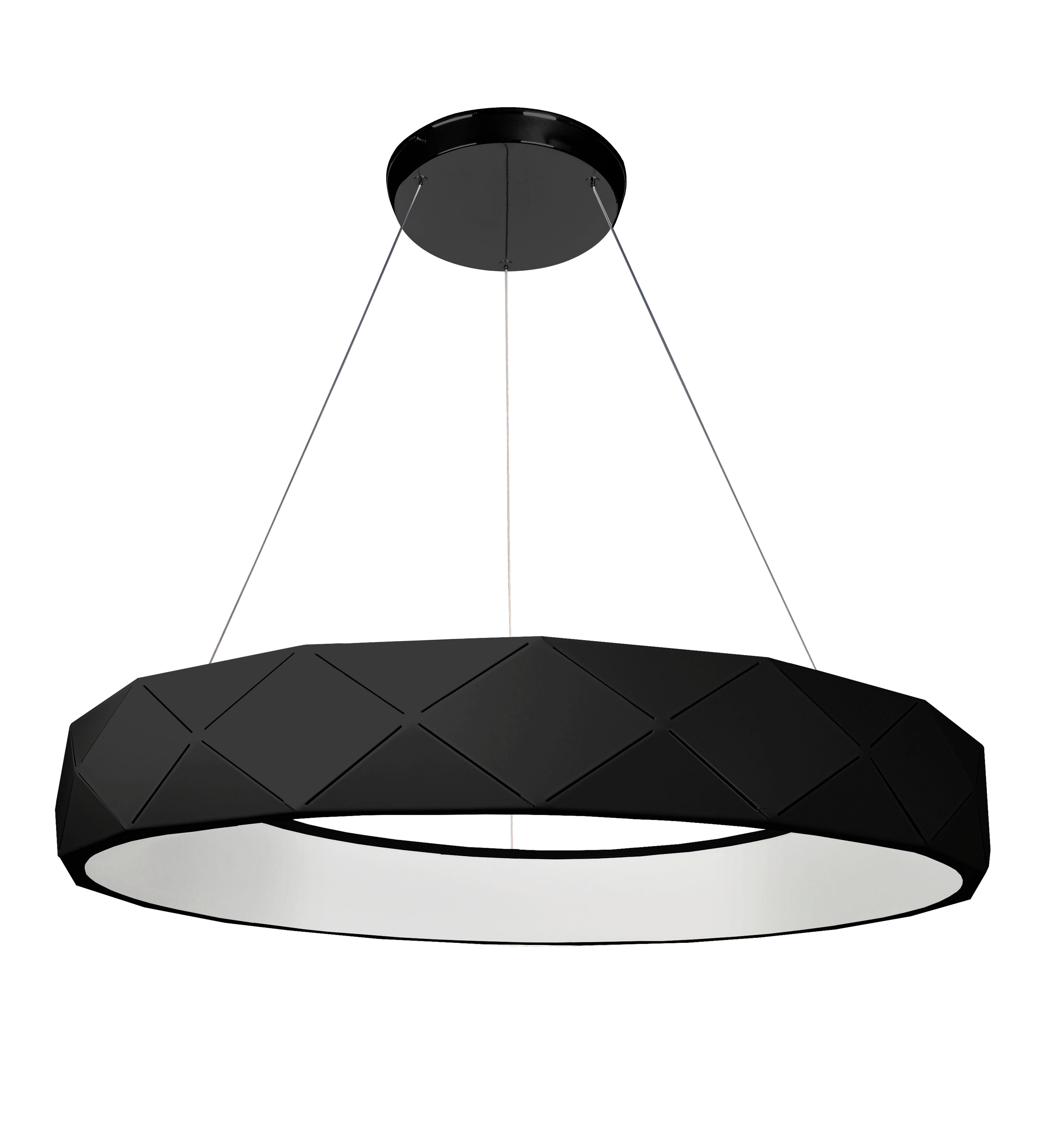 Hängeleuchte Lp-8069/1p Led Bk_reus - Schwarz, Design, Metall (60/100cm)