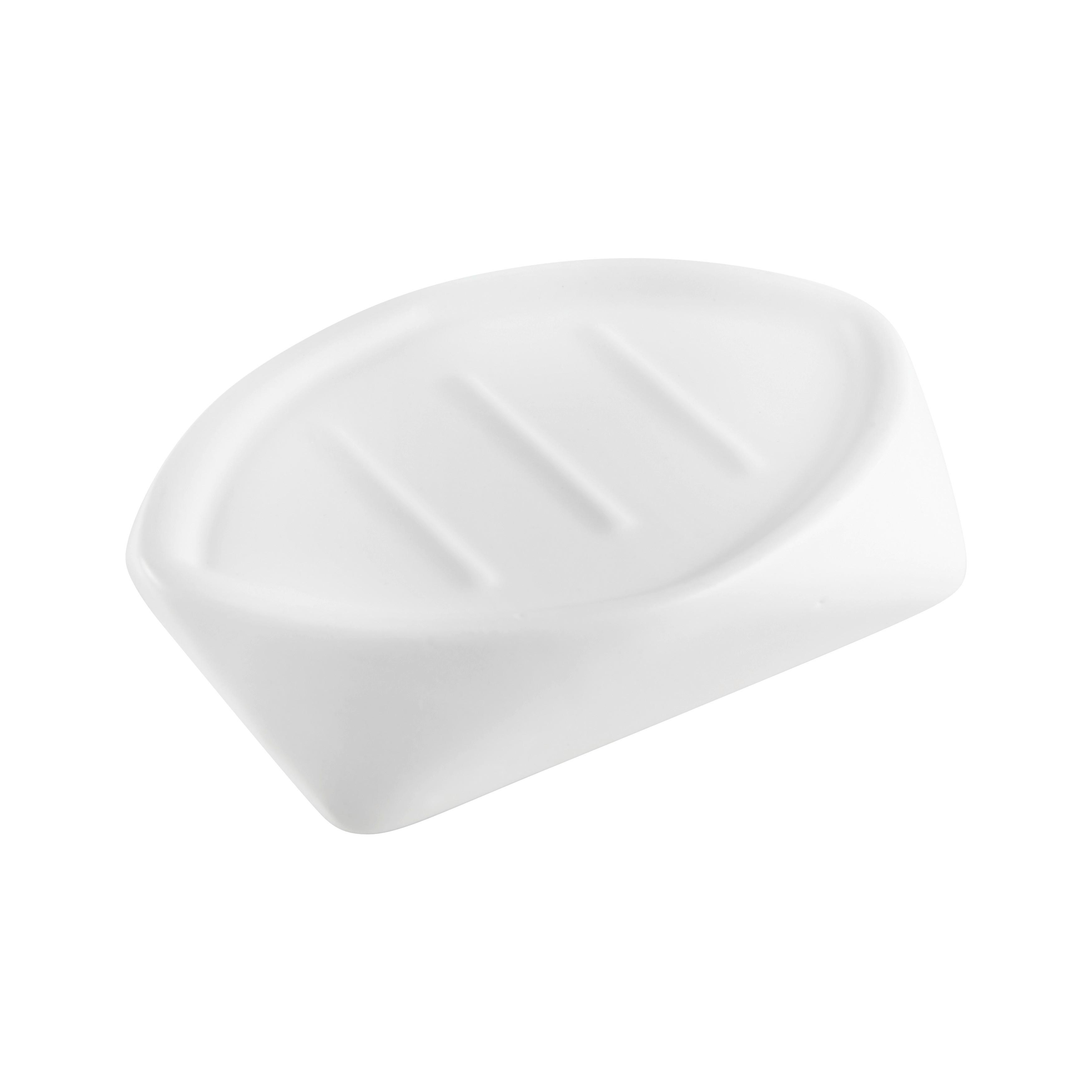 Seifenschale Meline in Weiß - Weiß, MODERN, Keramik (11,2/11,2/3cm)