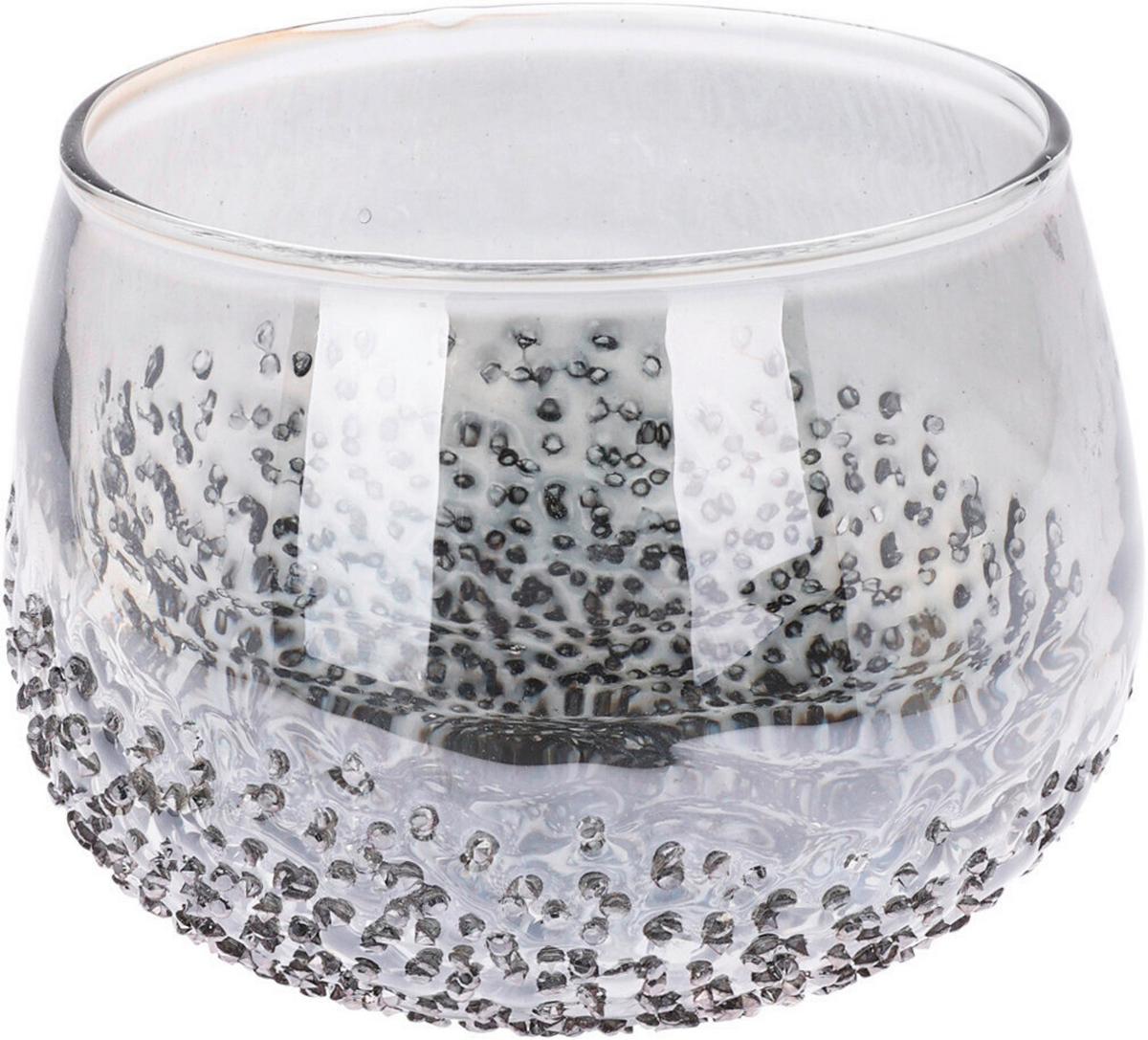 Teamécsestartó Joy Silver - Üveg (11/8,5cm)