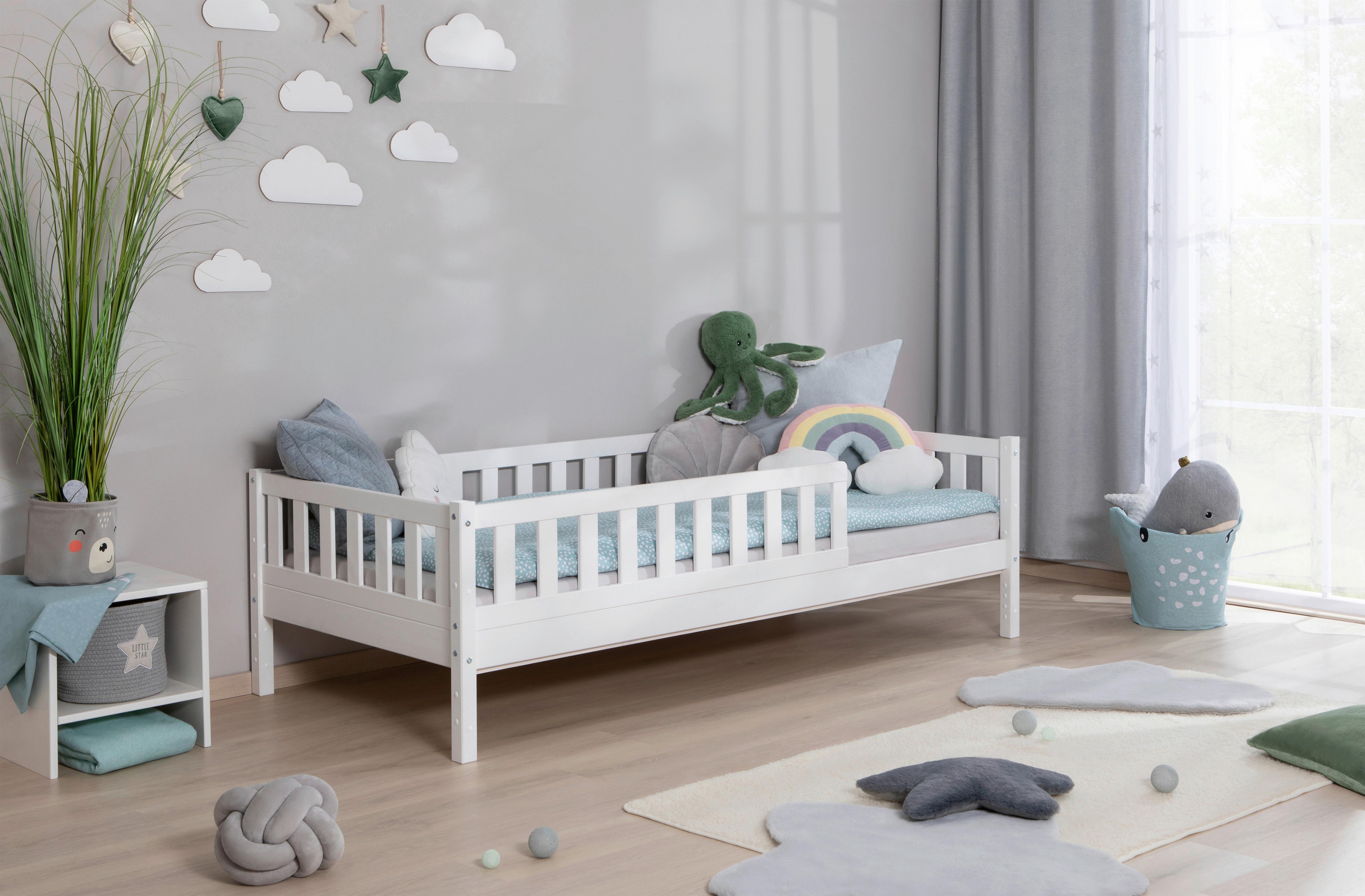 Hausbett Lou ca. 90x200 cm Holz Weiß - Naturfarben/Weiß, MODERN, Holz (90/200cm) - MID.YOU