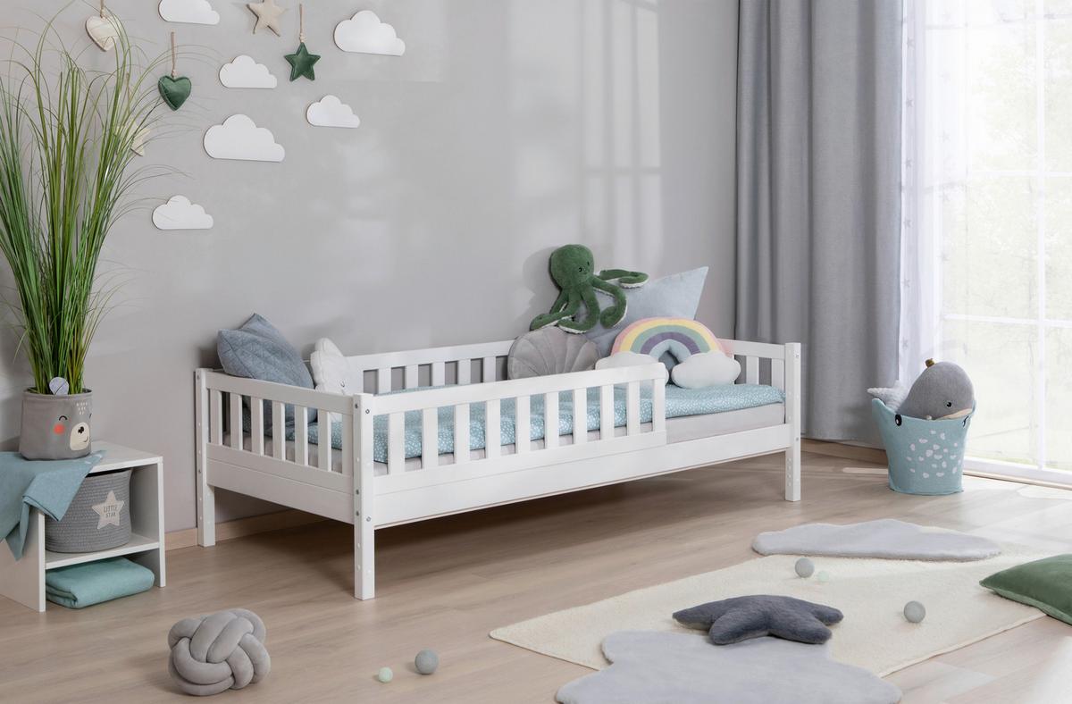 Hausbett Lou ca. 90x200 cm Holz Weiß - Naturfarben/Weiß, MODERN, Holz (90/200cm) - MID.YOU