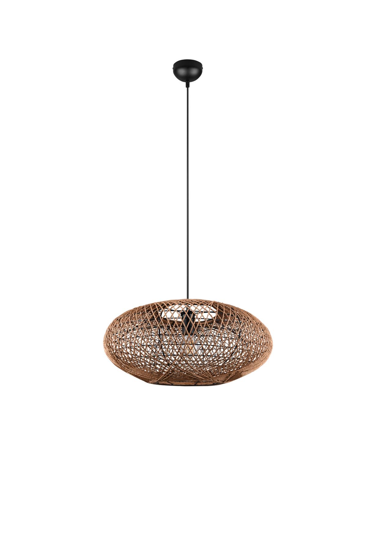 Hängeleuchte Hedda Braun/Schwarz max. 40 Watt - Schwarz/Braun, Natur, Naturmaterialien/Metall (52/150cm) - Trio Leuchten