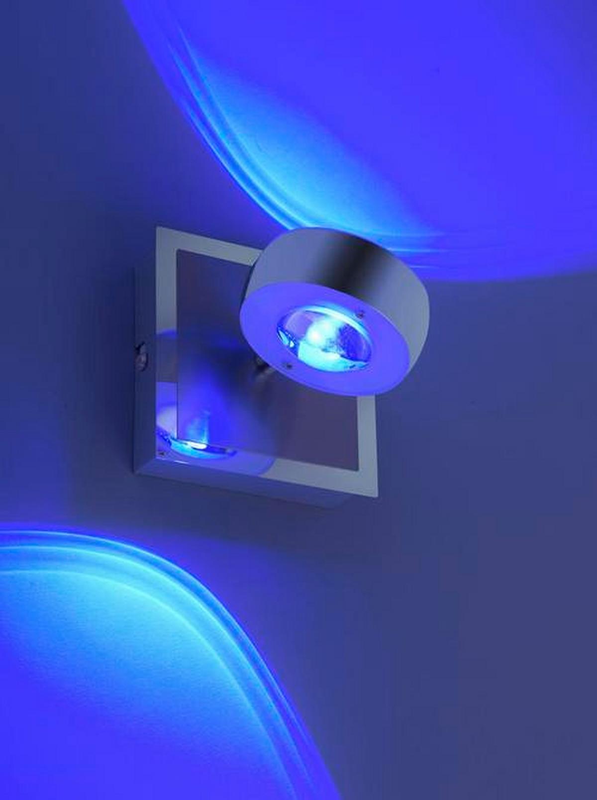 LED-Wandleuchte Lolasmart-Opti Silberfarben max. 6 Watt - Silberfarben, Design, Kunststoff/Metall (12/12/14cm)