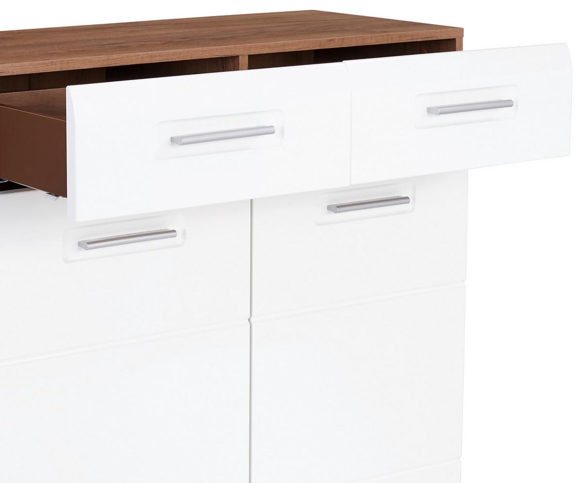 Komoda Avensis New, Bela, Barva Hrasta - črna/barve hrasta, Konvencionalno, umetna masa/leseni material (90/85,4/37cm) - Mömax