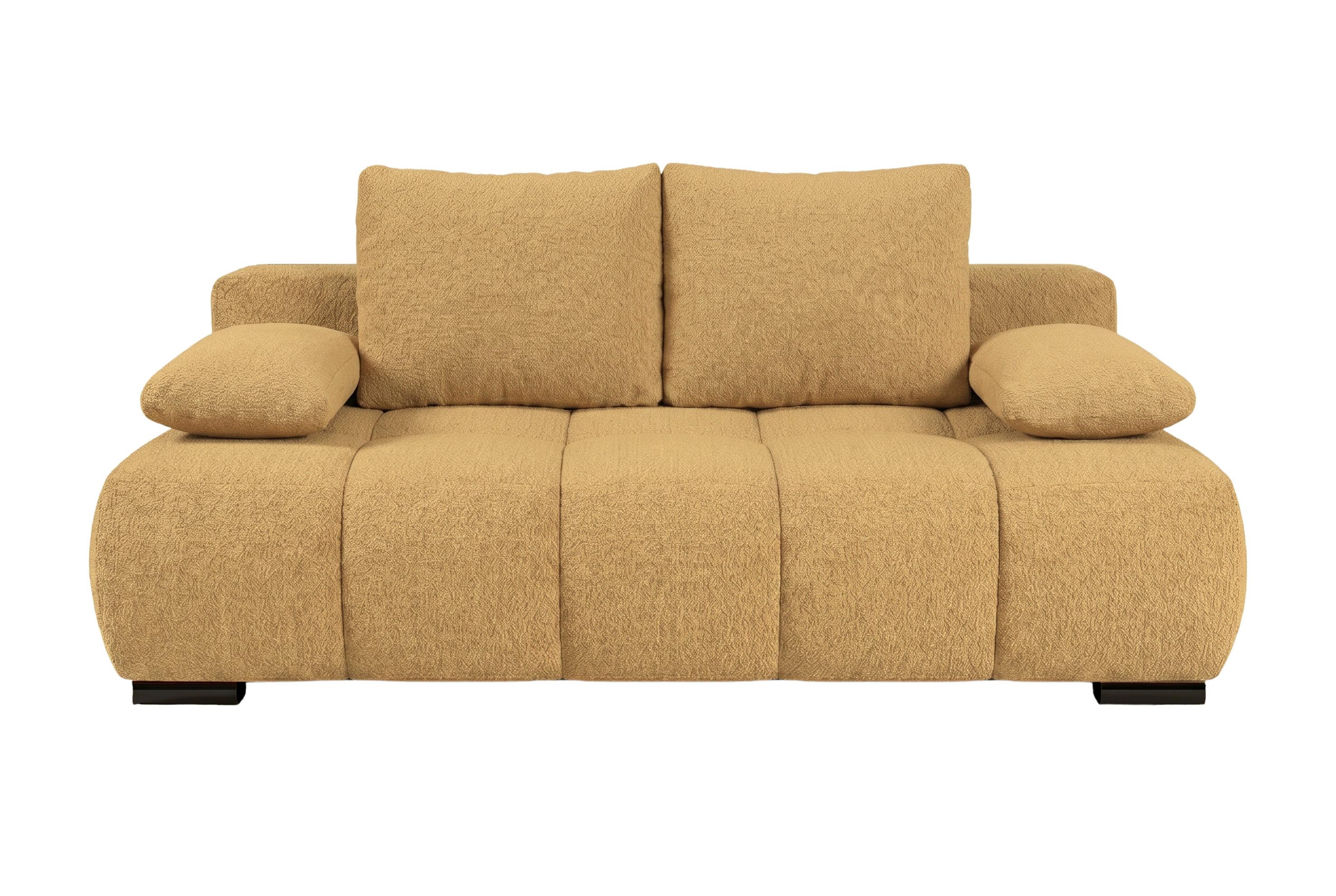 Boxspringsofa Bob Gelb - Chromfarben/Gelb, KONVENTIONELL, Holzwerkstoff/Kunststoff (209/105cm) - Based
