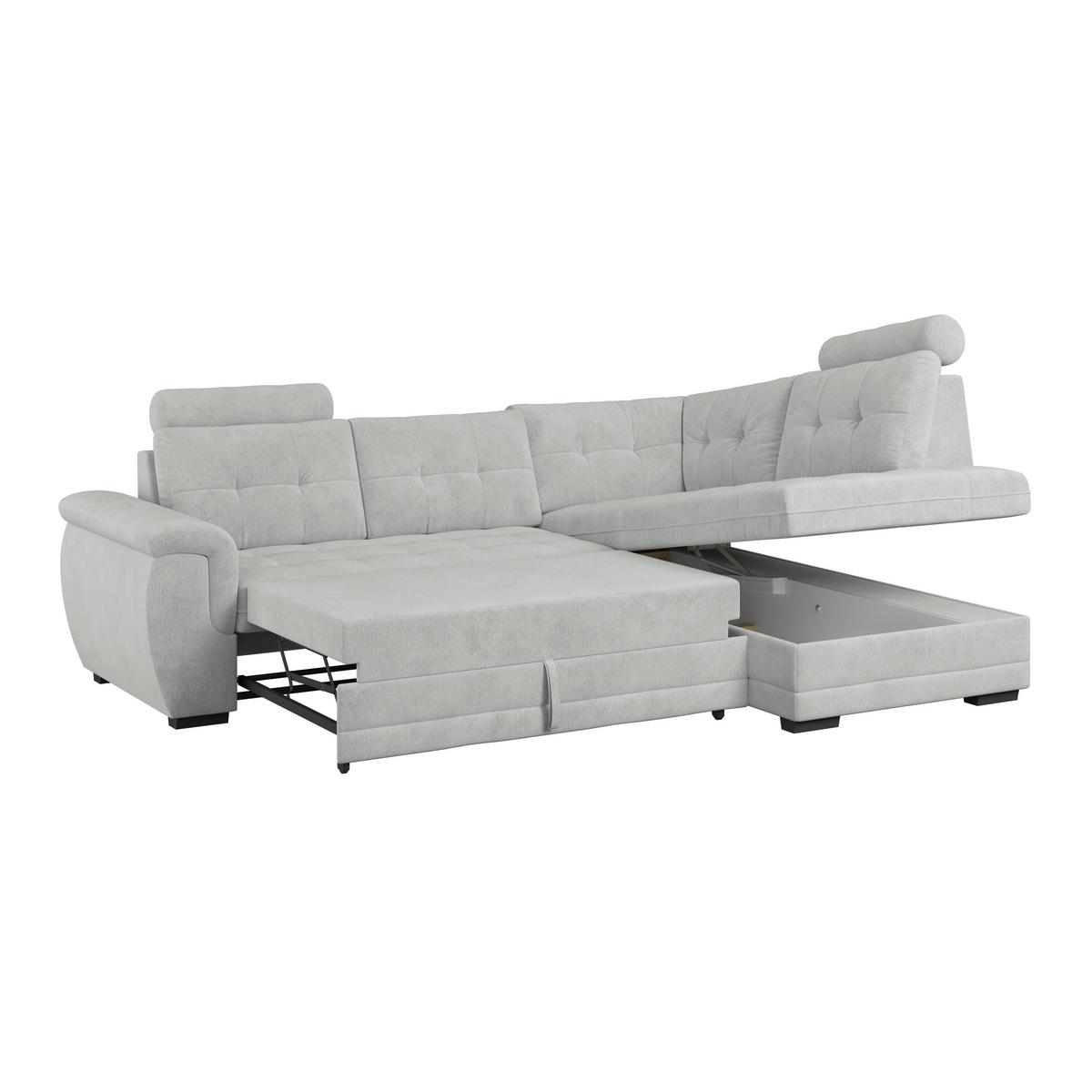 Ugaona Garnitura Falco New - sivo-bela/crna, Konvencionalno, tekstil/plastika (251/183cm) - Ondega