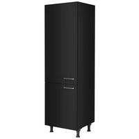 Geräteumbauschrank Touch Schwarz - Edelstahlfarben/Schwarz, MODERN, Holzwerkstoff/Metall (60/216,6/58cm) - Nobilia