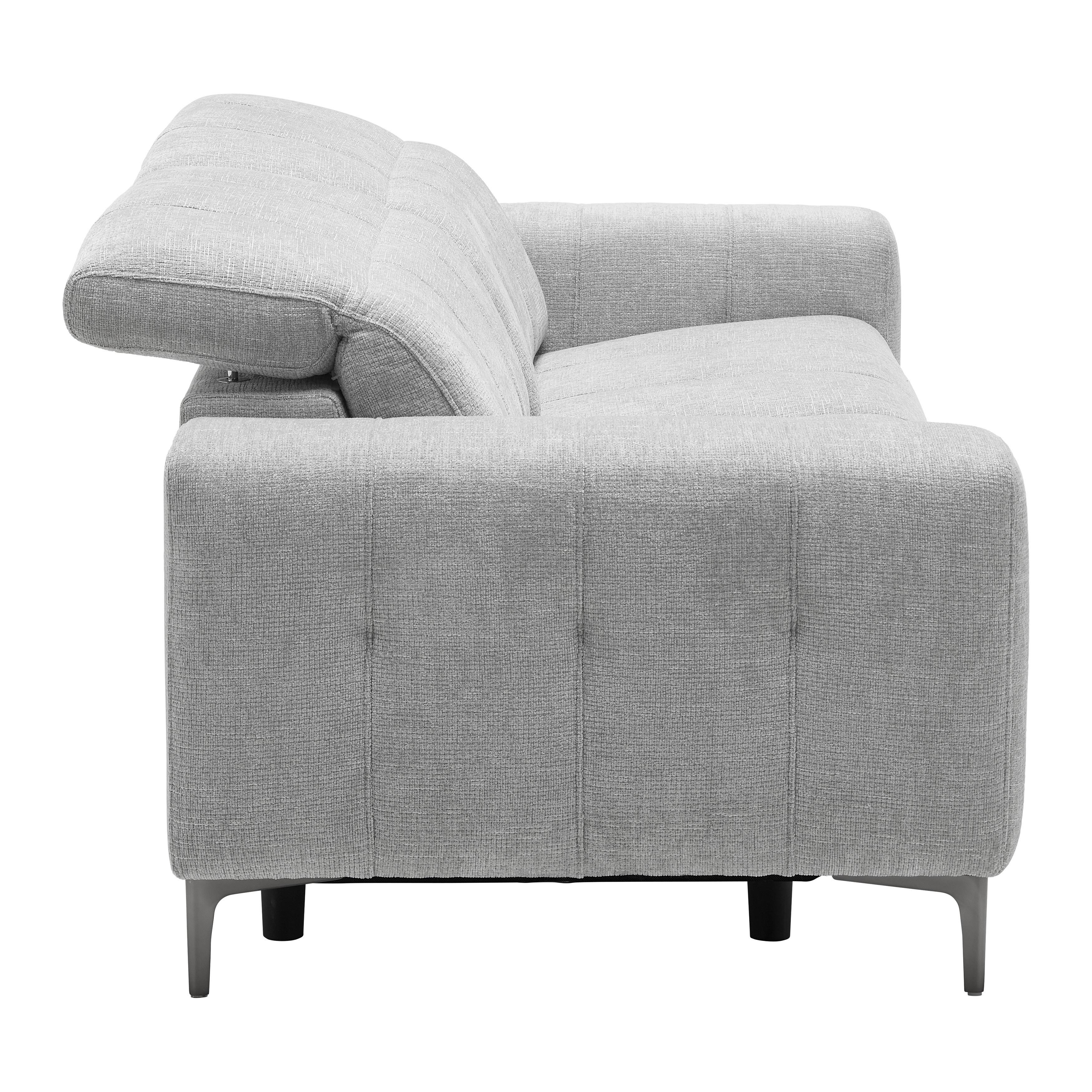 2,5-SITS SOFFA ALVARO - mörkgrå/grå, Modern, metall/trä (220/79/109cm) - Mömax