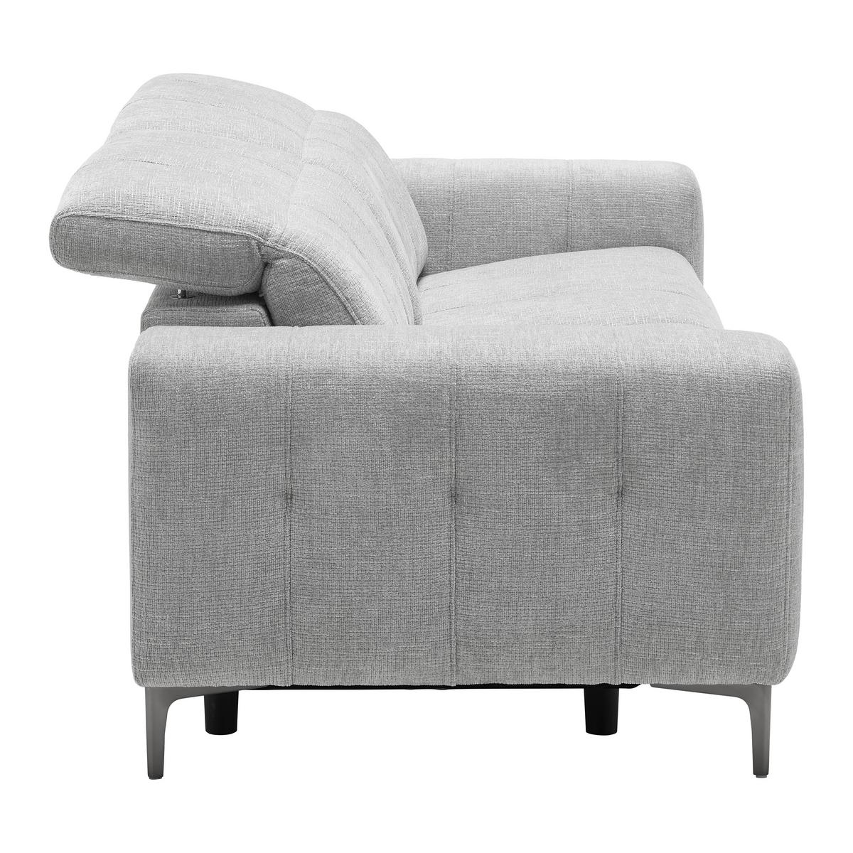 3-Sitzer-Sofa Alvaro Grau ca. 220x79x109cm - Dunkelgrau/Grau, MODERN, Holz/Kunststoff (220/79/109cm) - Mömax