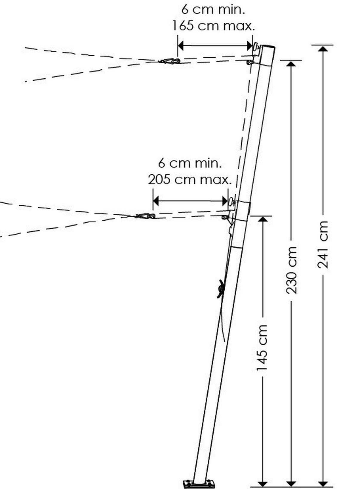 Schneider Sonnesegelzubehör Mast ca.6x240x6cm Edelstahl - Hellgrau, Basics, Metall (6/240/6cm) - Schneider