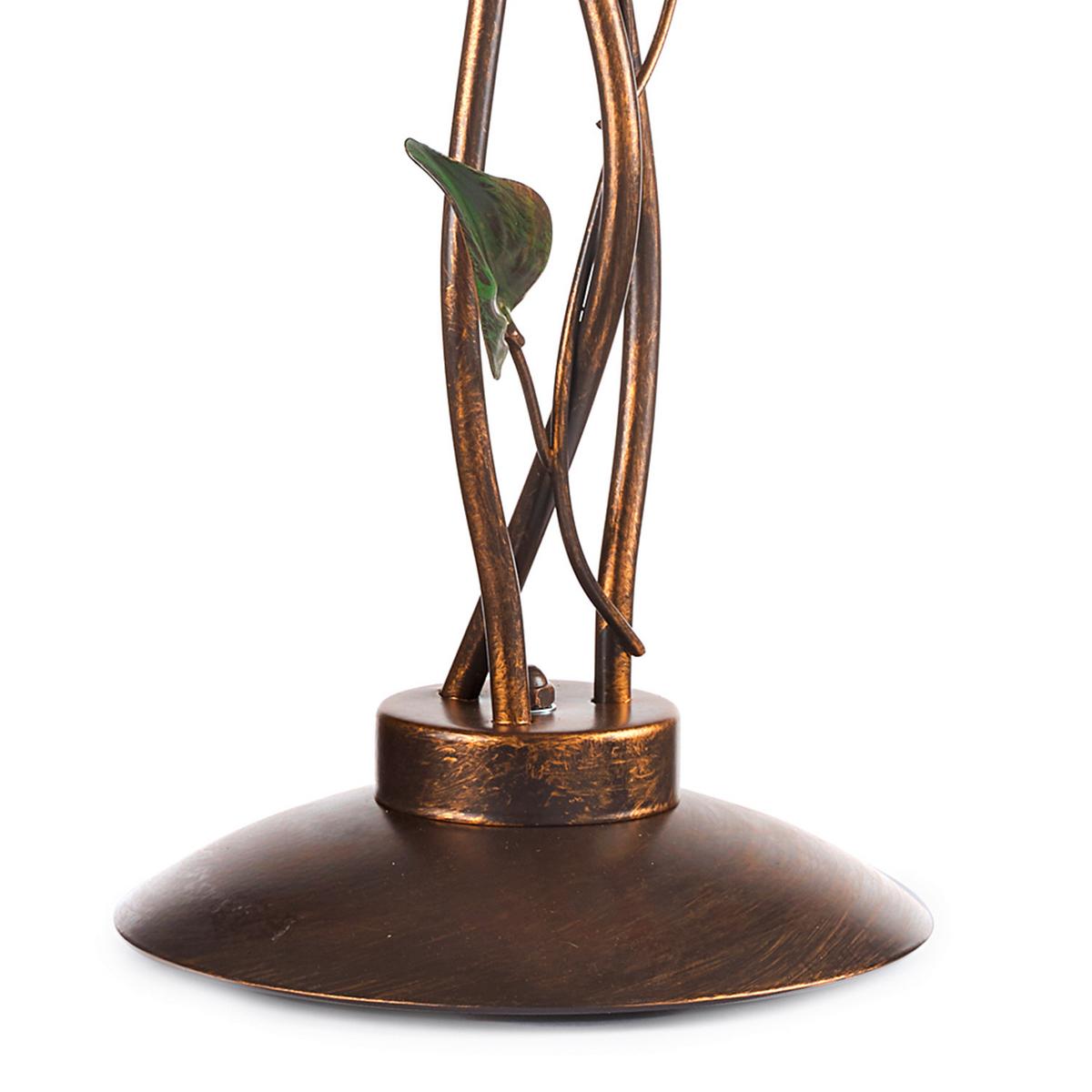Tischleuchte Miranda Bronze/Olivgrün max. 6 Watt - Bronzefarben/Olivgrün, Natur, Glas/Metall (45/70cm)