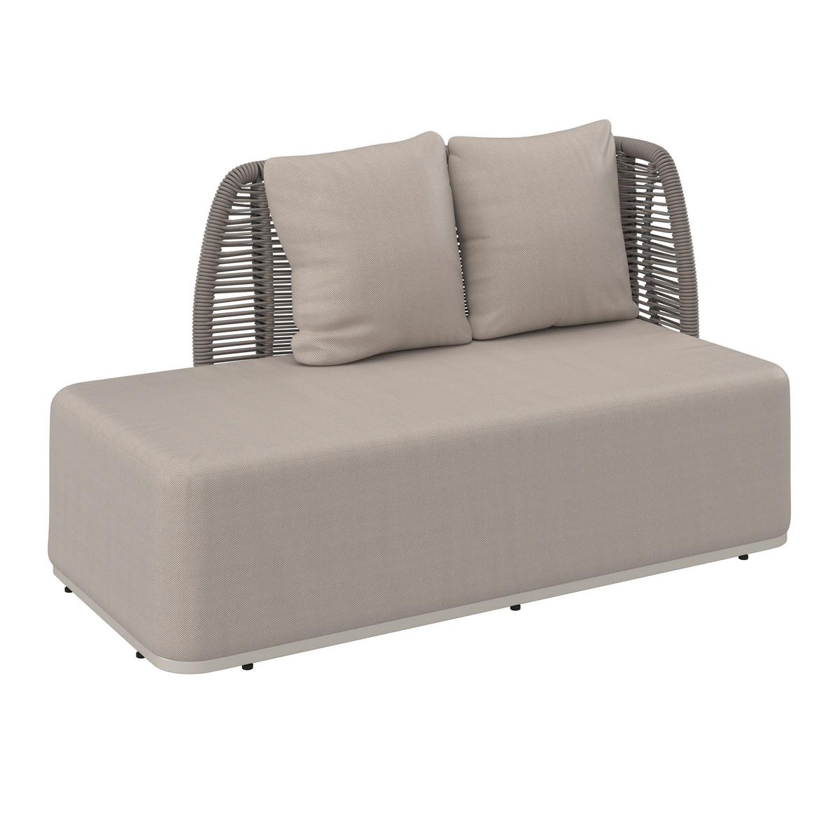 Gartenlounge Marino Hellgrau Textil/Metall - Dunkelgrau/Hellgrau, Modern, Kunststoff/Textil (153/81/76cm) - Bessagi Garden