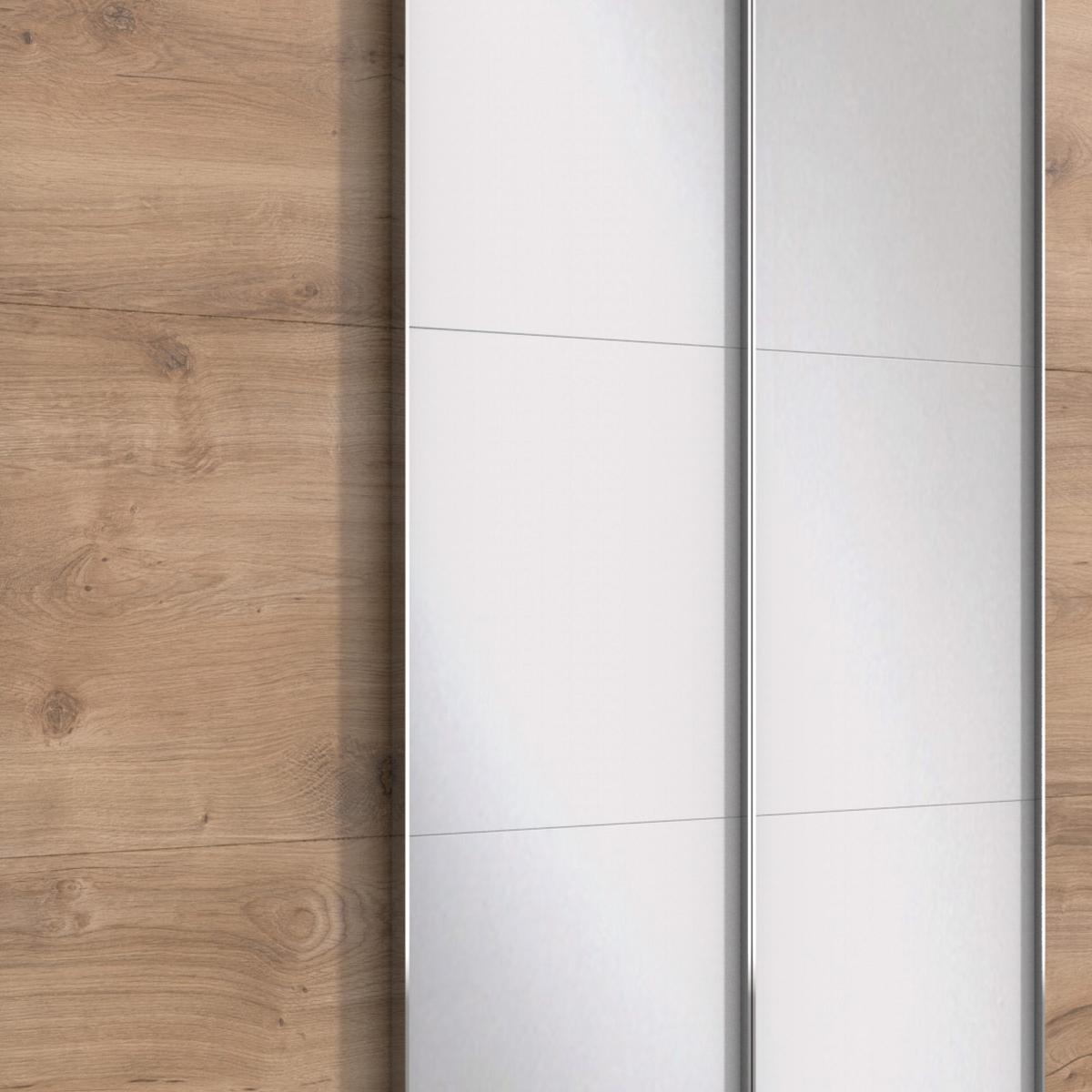Ormar S Kliznim Vratima Level 36a - boje hrasta/boje kroma, Basics, staklo/drvni materijal (350/216/65cm) - Modern Living